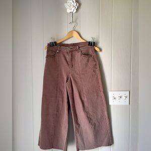 Sugar Magnolia Light Brown Wide-Leg Distressed Jeans Size Medium